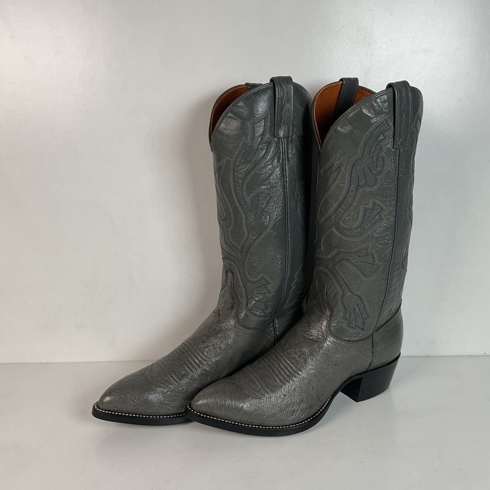 Vintage J. Chisholm Smooth Ostrich Cowboy Boots | Exotic | 7.5 D | Women’s 8.5